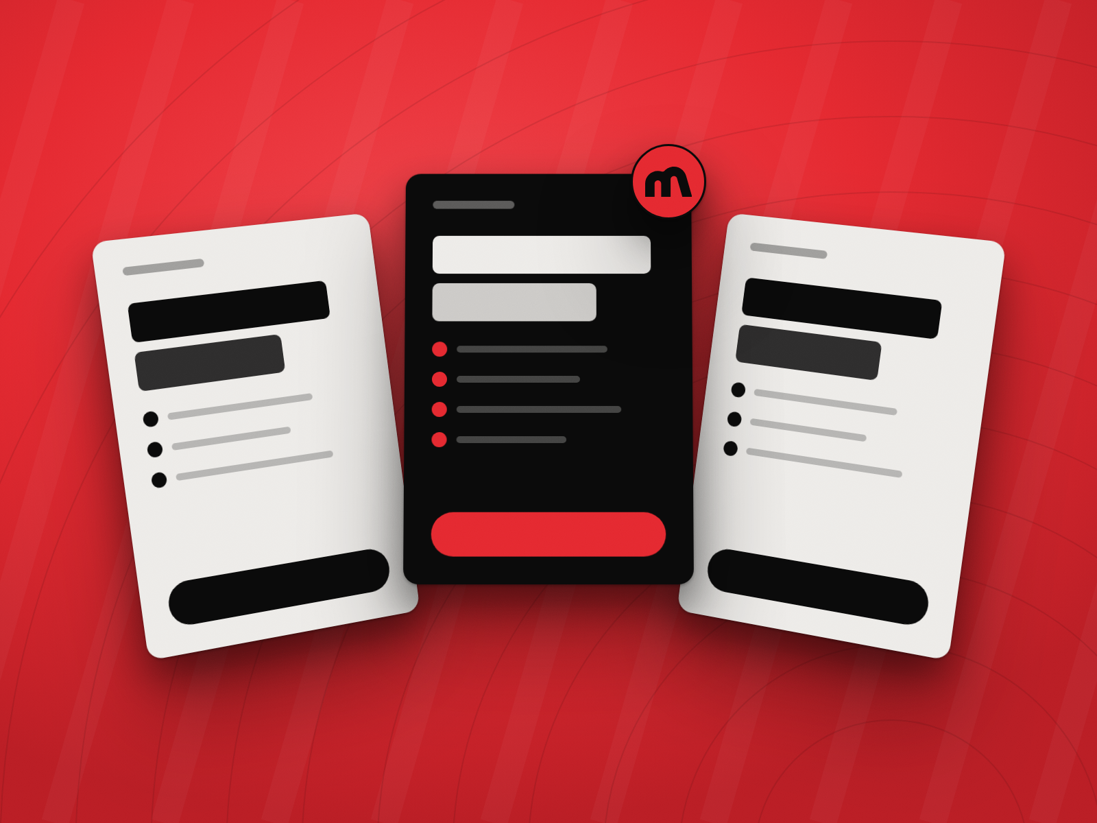 Concept offer packages on a Signal Red field. Not a live price.